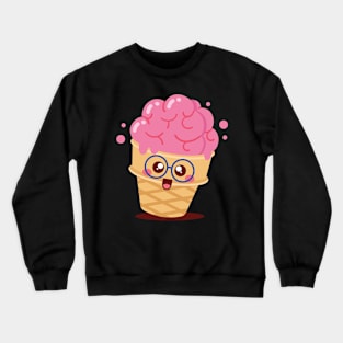 Cute Brain Halloween Ice Cream Crewneck Sweatshirt